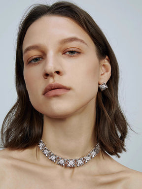 MUKTANK×SUN HUNTER Iris-shaped Square Earrings