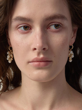 MUKTANK×SUN HUNTER Pearl Cluster Faux Pearl Ear Cuffs