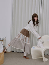 MUKTANK×LOUMUTAKU Three-Color Plaid Tiered Skirt