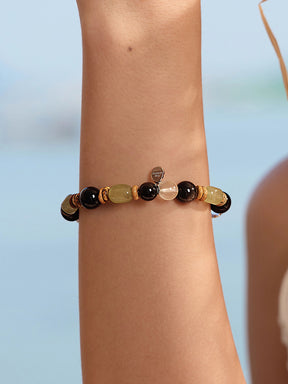 MUKTANK×SUN HUNTER“Fleeting Light”Green Grape Obsidian Bracelet