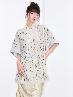 MUKZIN "Ode to the New Summer"New Chinese-style elegant slimming short-sleeve top
