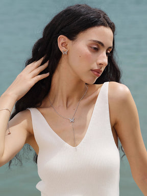 MUKTANK×SUN HUNTER “Emergence”Double-Layer Lace Butterfly Y-Necklace