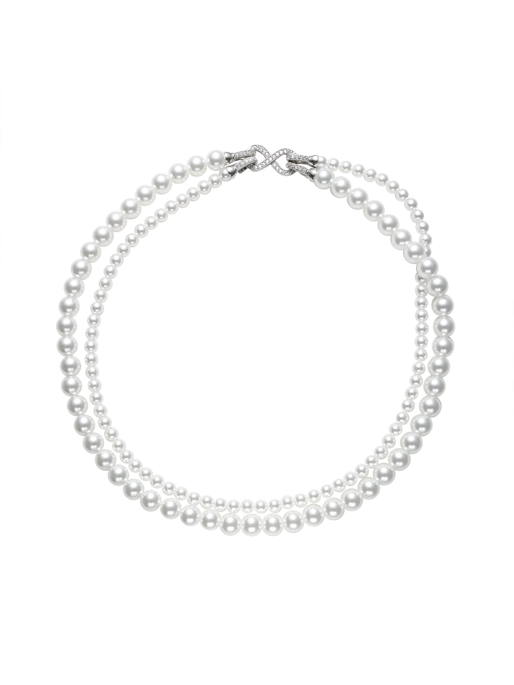 MUKTANK Australian White Full String Double Layered Necklace