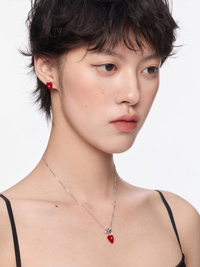 MUKTANK×SUN HUNTER Broken Velvet Heart Necklace