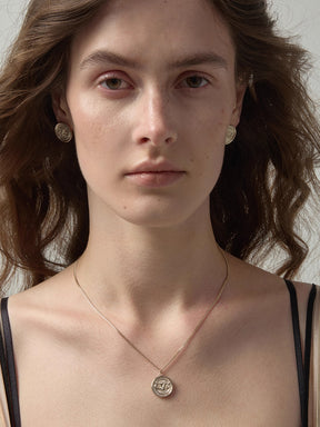 MUKTANK×SUN HUNTER Coin Tiger Eye Double Layer Necklace