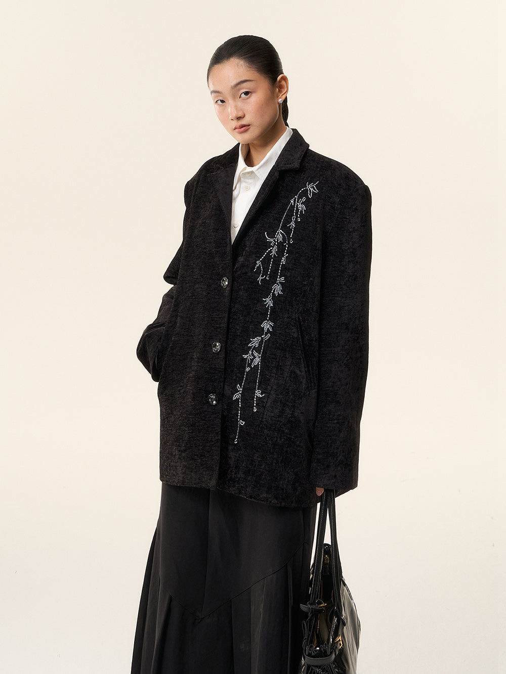 MUKTANK×LOUMUTAKU Beaded Embroidery Branch-Patterned Blazer