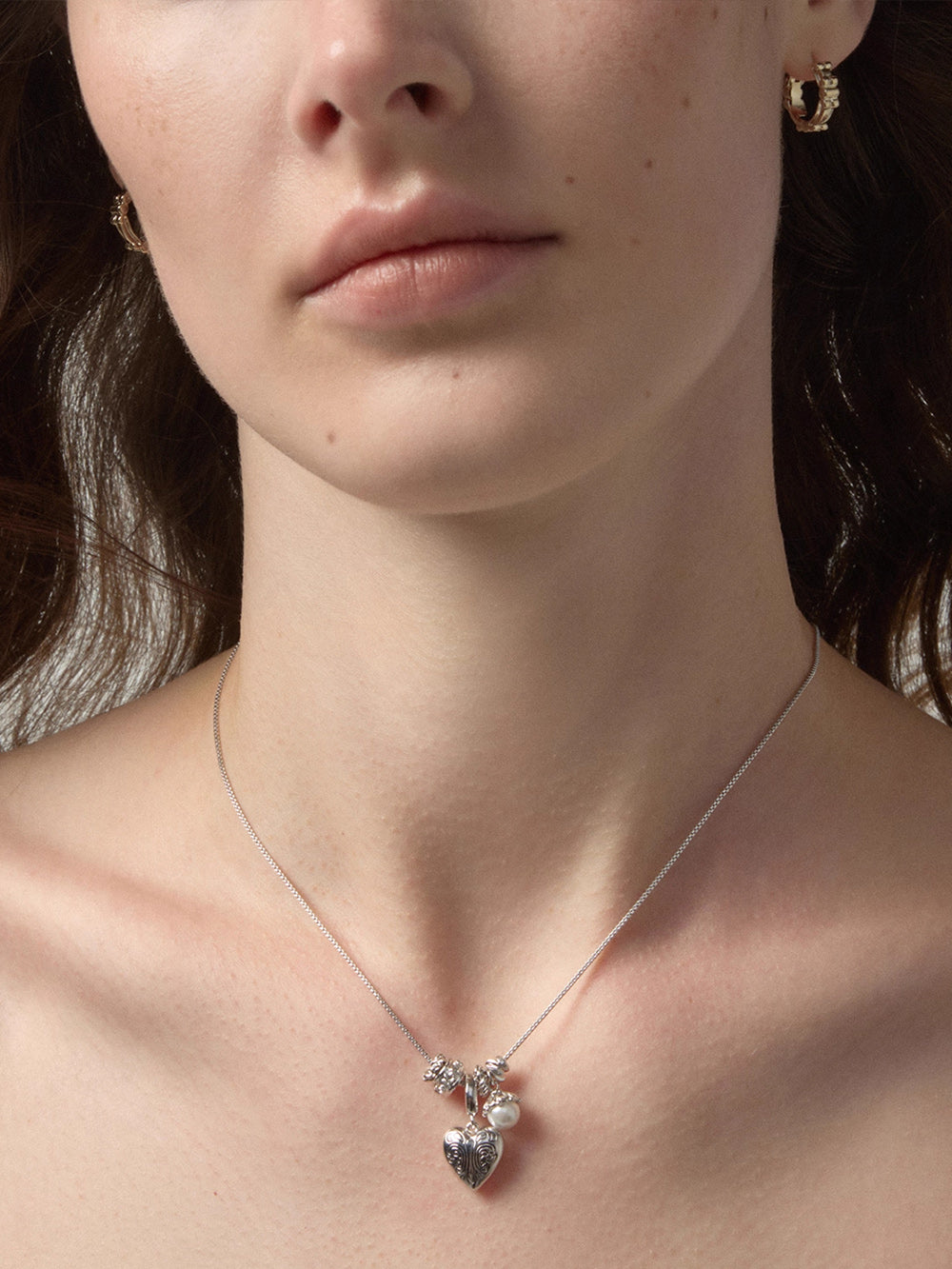 MUKTANK×SUN HUNTER Carved Broken Heart Pendant Necklace