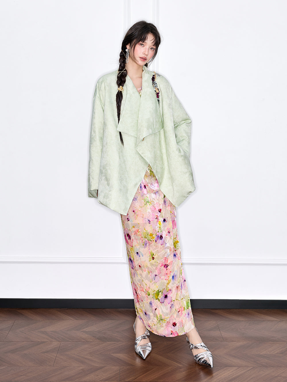 MUKZIN“The Sequence of Deer's Call”New Chinese Style Jacquard Loose Down Jacket