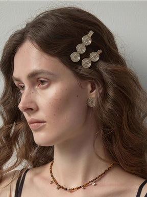 MUKTANK×SUN HUNTER Double /Triple Iris Coin Hair Clip