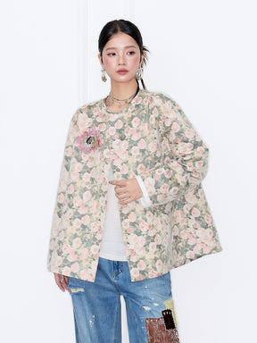 MUKZIN“Capsule Collection”Vintage Embroidery Round Neck Loose Jacket