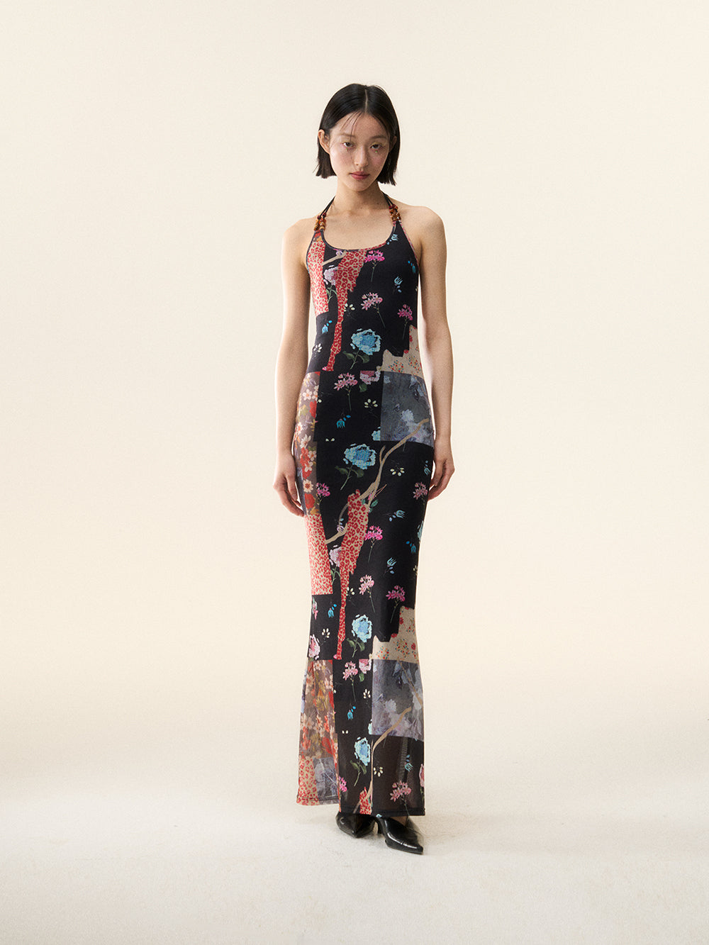 MUKTANK×LOUMUTAKU Chinese-style Beaded Suspender Dress