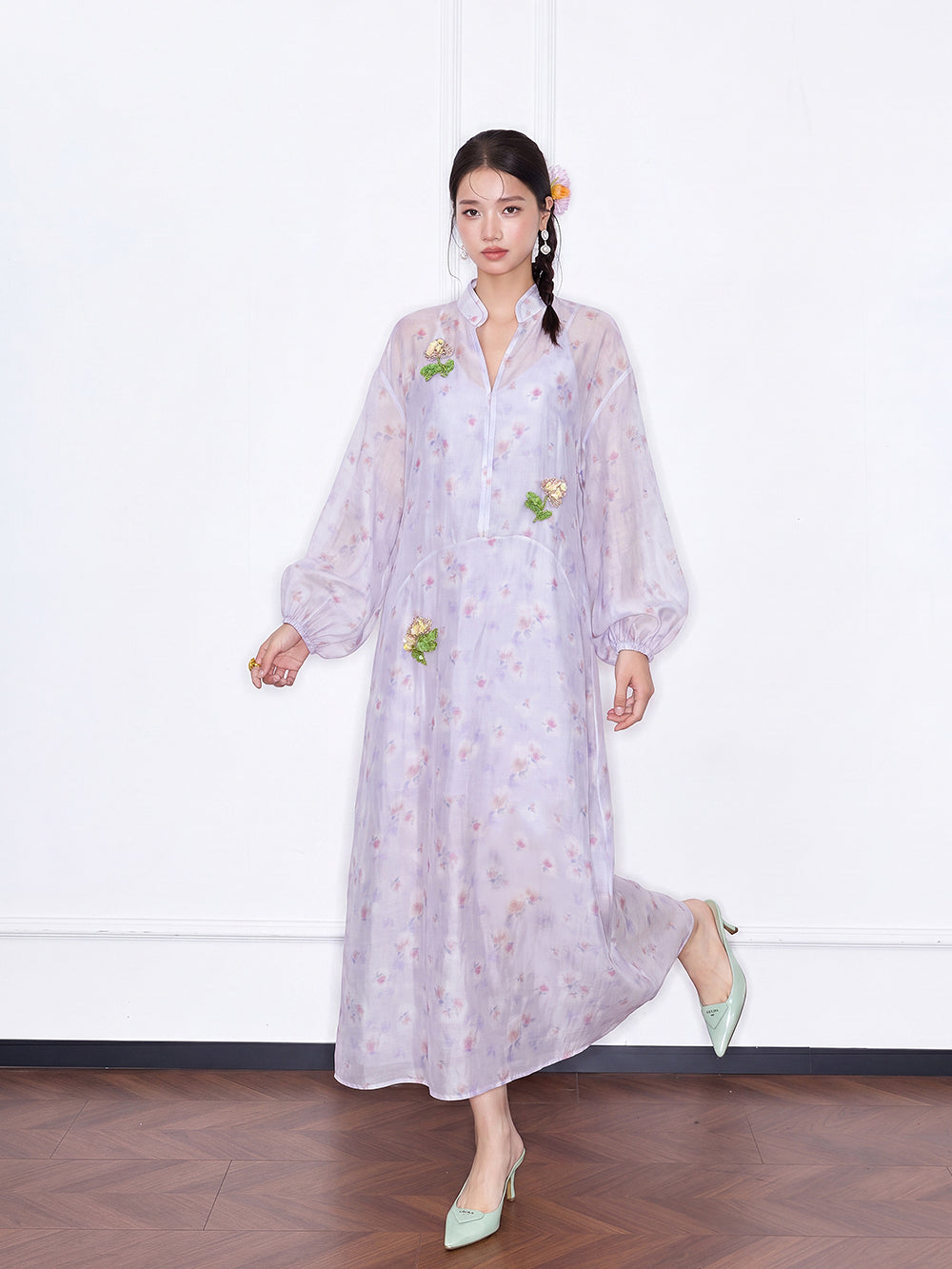 MUKZIN×Capsule Collection New Chinese-style intangible cultural heritage Hami hand-embroidered dress