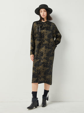 MUKTANK×CUUDICLAB Gold Foil Jacquard Dress