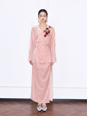 MUKZIN¡°Capsule Collection¡±Velvet Maxi Skirt with Side Slit