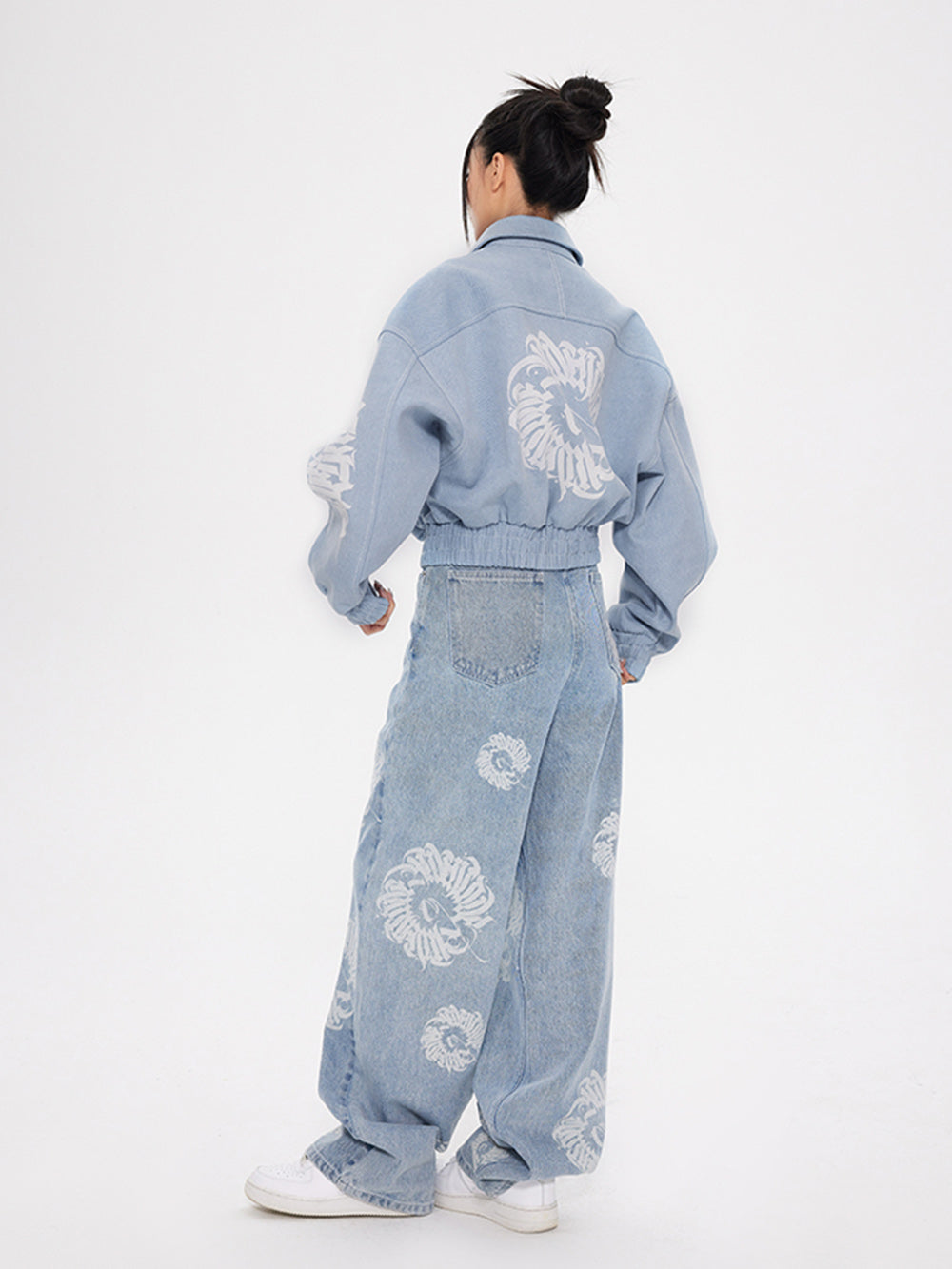 MUKTANK × ARDENCODE Unisex Loose Washed Denim Short Cut Coat