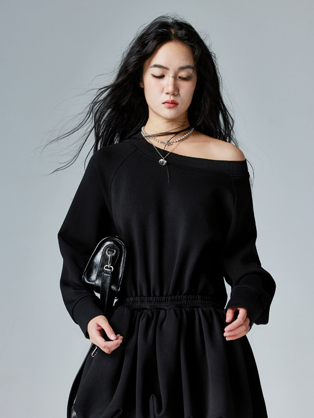 MUKTANK × CUUDICLAB Fake Two-piece Sweatshirt Dress