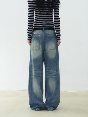 MUKTANK X WESAME Straight Cut Washed Jeans