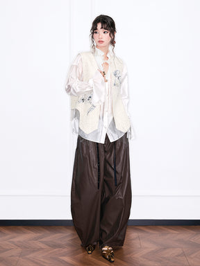 MUKZIN“Realm of Ethereal Mist”Women's Vintage Sequin Beaded Tassel Vest