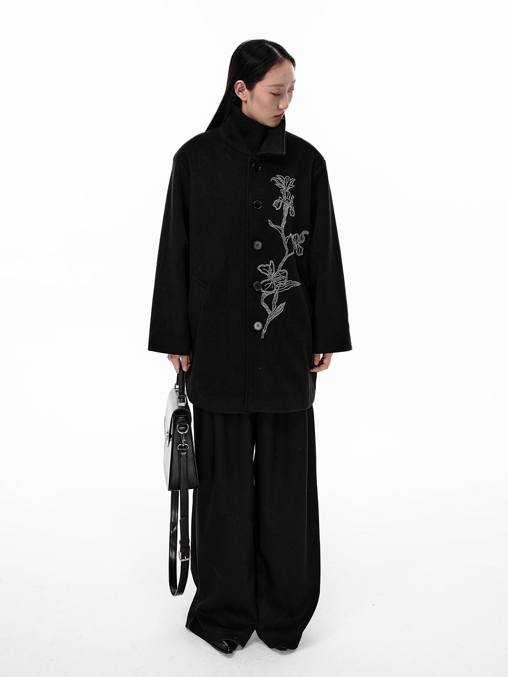 MUKTANK×LOUMUTAKU Iris Beaded Tube Embroidered Overcoat