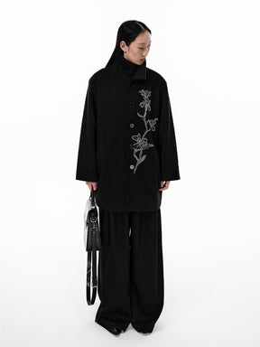 MUKTANK×LOUMUTAKU Iris Beaded Tube Embroidered Overcoat