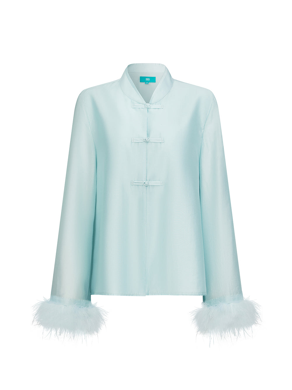 MUKZIN¡°Capsule Collection¡±Chinese Style Mandarin Collar Frog Button Blouse with Fur Cuff