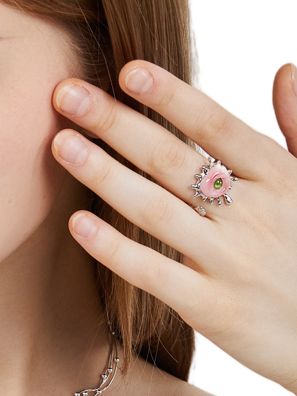 MUKTANK X QUANDO Pink Monster Sterling Silver Ring