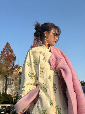 MUKZIN AangHua New Chinese - style Velvet Cape Coat