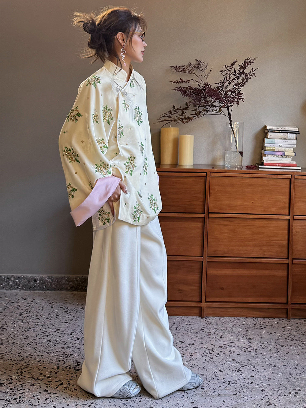 MUKZIN Thin - fleece Slim - fit and Versatile Wide - leg Trousers for Spring