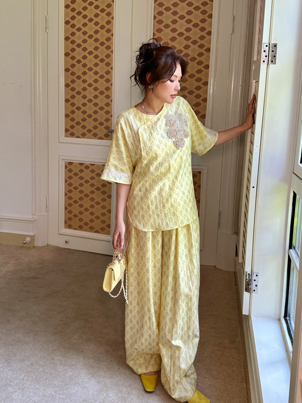 MUKZIN×Capsule CollectionNew Chinese-style traditional handicraft embroidery casual linen shirt