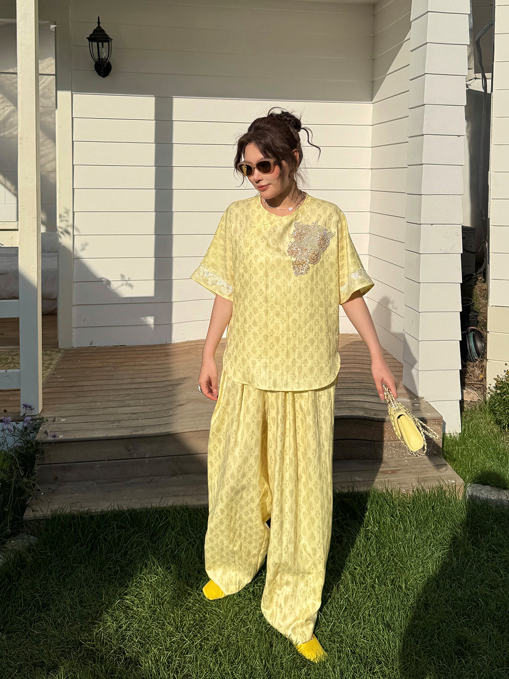 MUKZIN×Capsule Collection New Chinese-style intangible cultural heritage embroidery casual linen pant