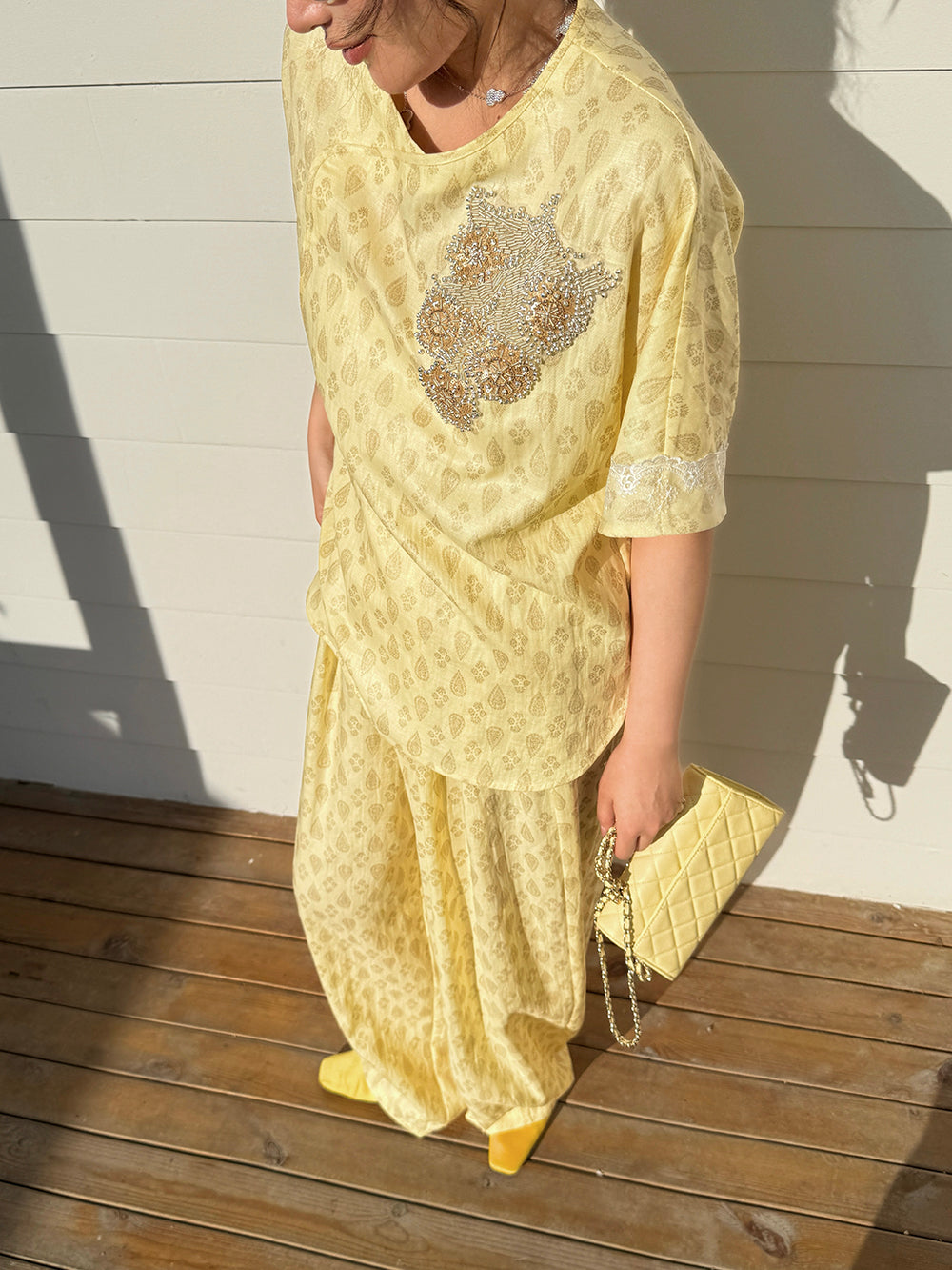 MUKZIN×Capsule Collection New Chinese-style intangible cultural heritage embroidery casual linen pant
