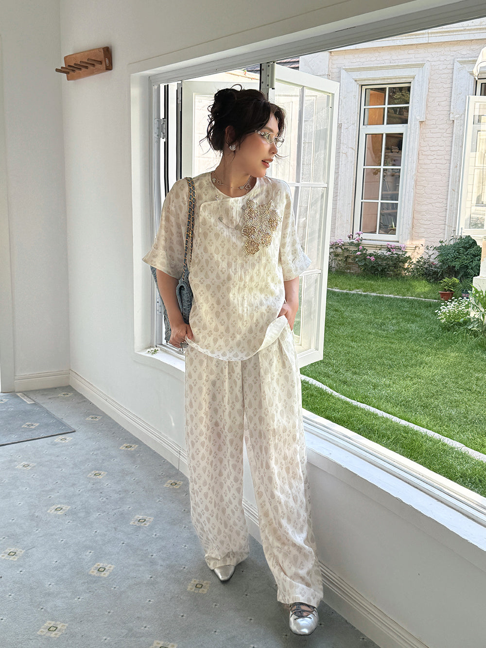 MUKZIN×Capsule CollectionNew Chinese-style traditional handicraft embroidery casual linen shirt