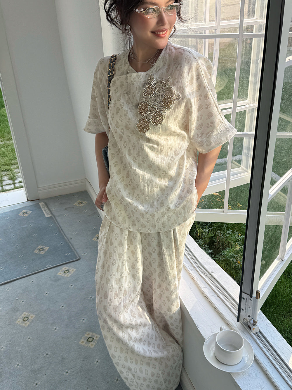MUKZIN×Capsule Collection New Chinese-style intangible cultural heritage embroidery casual linen pant
