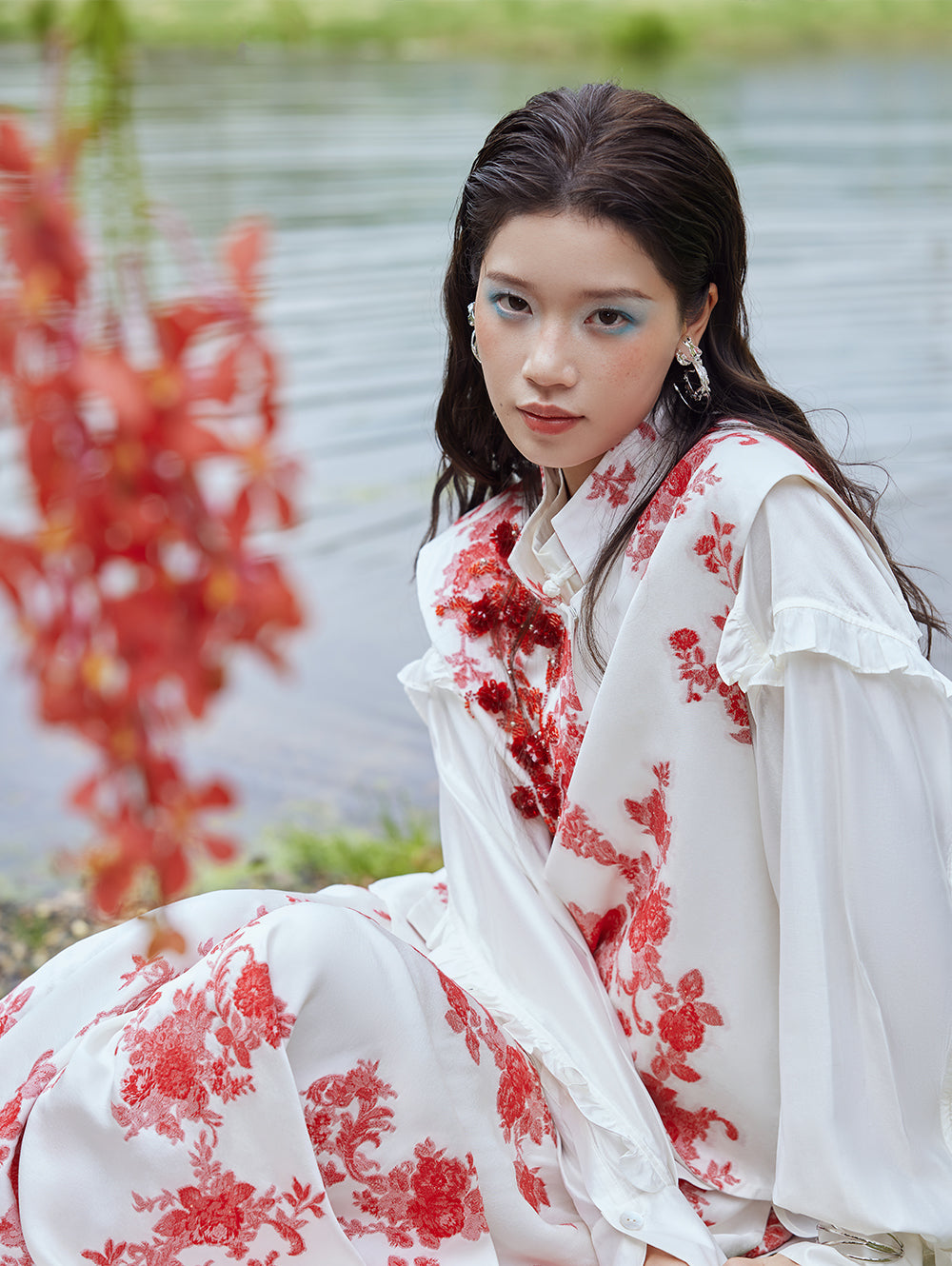 MUKZIN×Flourishing Blooms New Chinese-style intangible cultural heritage Hami hand-embroidered printed jacket