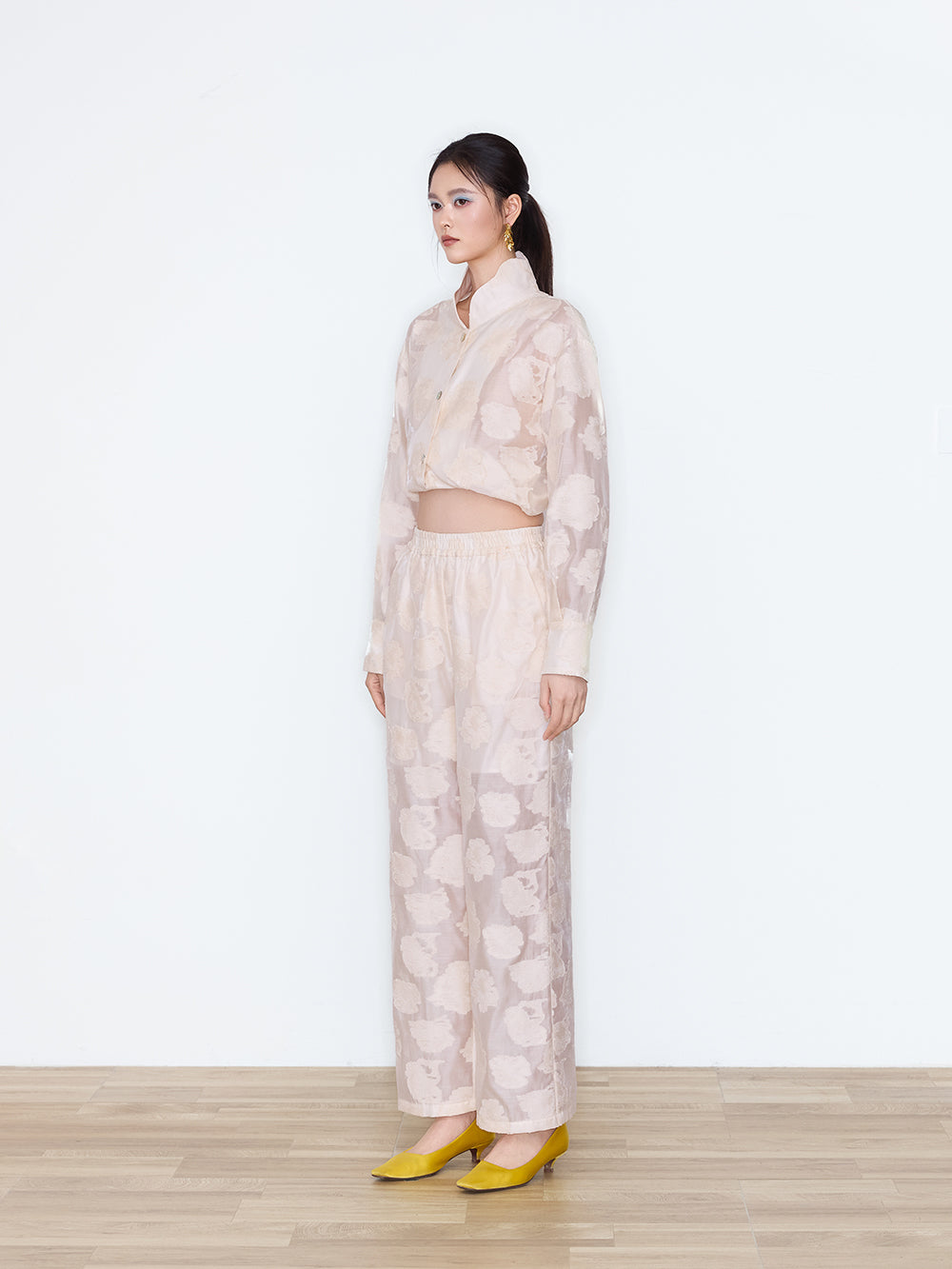 MUKZIN×Capsule Collection New Chinese-Style Embossed Floral Long Sleeve Shirt
