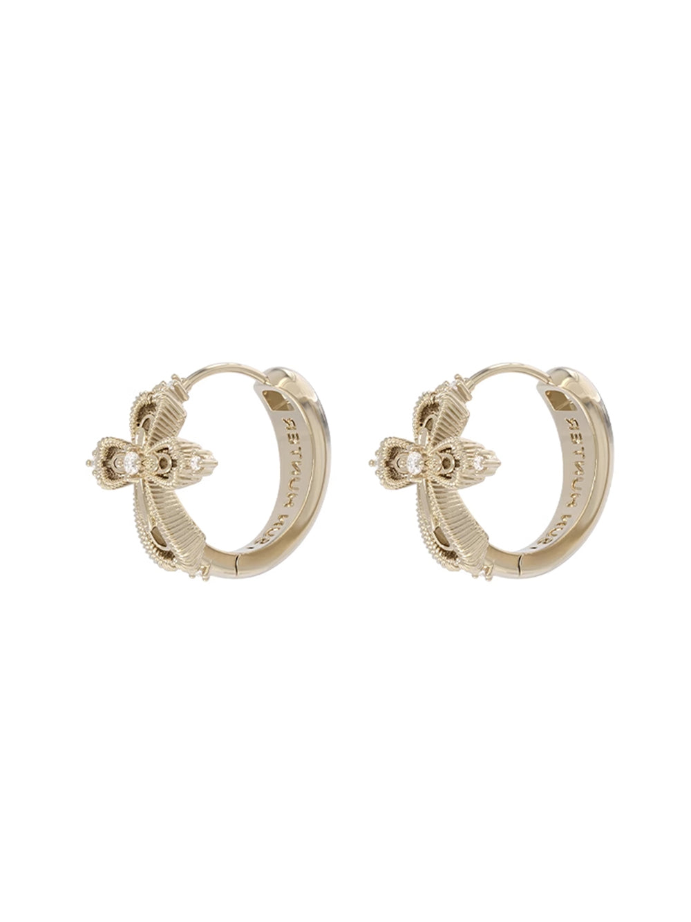 MUKTANK×SUN HUNTER Lace cross ear clips