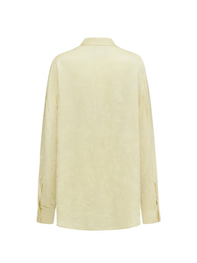 MUKZIN“Realm of Ethereal Mist”Light Yellow Jacquard Embroidered Elegant Chinese - Style Top