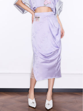 Mukzin "Ode To The New Summer"New Chinese-Style Elegant Half Skirt With Bamboo Leaf Print