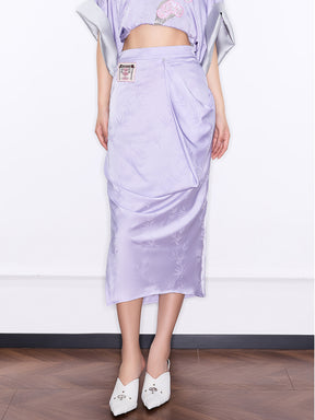 Mukzin "Ode To The New Summer"New Chinese-Style Elegant Half Skirt With Bamboo Leaf Print