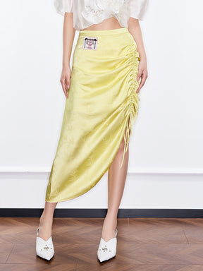 MUKZIN "Ode to the New Summer"Neo - Chinese Style Bamboo - Jacquard Half - Skirt
