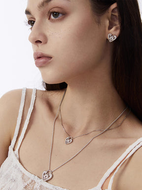 MUKTANK×SUN Lace heart lock simple chain