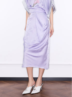 Mukzin "Ode To The New Summer"New Chinese-Style Elegant Half Skirt With Bamboo Leaf Print