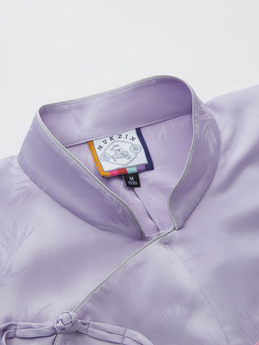 Mukzin "Ode To The New Summer"New Chinese-Style Improved Stand-Up Collar Split Purple Dress