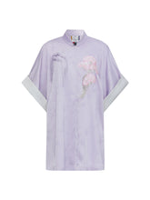 Mukzin "Ode To The New Summer"New Chinese-Style Improved Stand-Up Collar Split Purple Dress