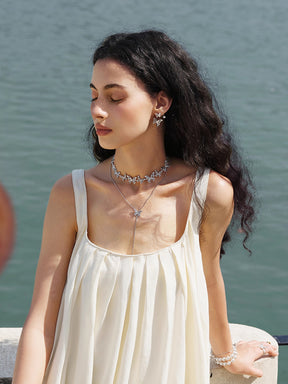 MUKTANK×SUN HUNTER “Emergence”Lace Butterfly Pull - Out Necklace