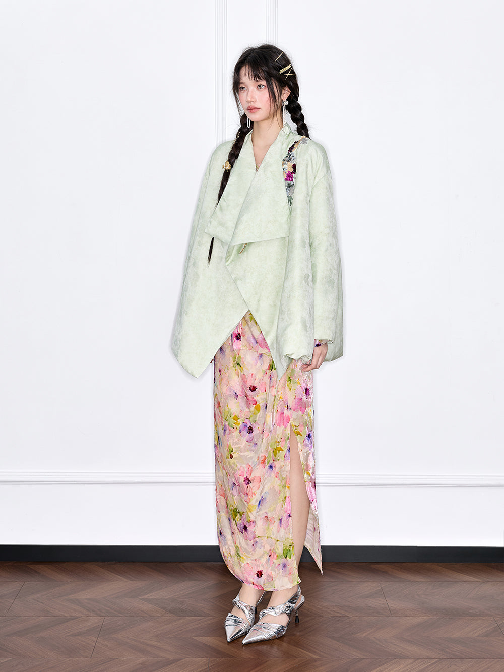 MUKZIN“The Sequence of Deer's Call”New Chinese Style Jacquard Loose Down Jacket