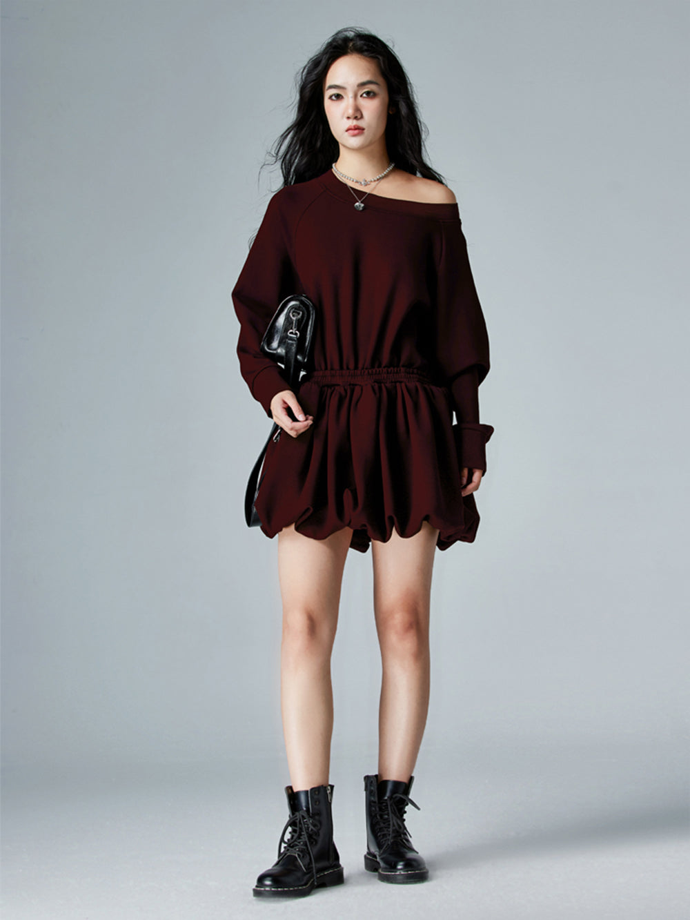 MUKTANK × CUUDICLAB Fake Two-piece Sweatshirt Dress