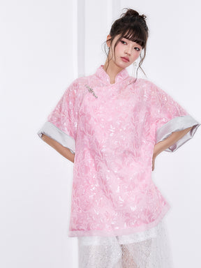 MUKZIN "Ode to the New Summer"New Chinese-style elegant slimming short-sleeve top