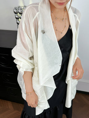 MUKZIN“Capsule Collection”White loose-fitting thin shirt