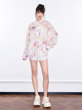 MUKZIN "Ode to the New Summer"Chinese-style national trend printed shorts